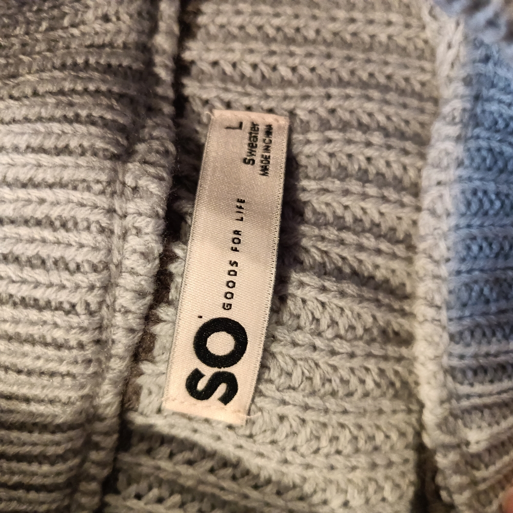 Kohl's Gray, Cream & Dark Gray Striped Crewneck Sweater - Picture 3 of 3